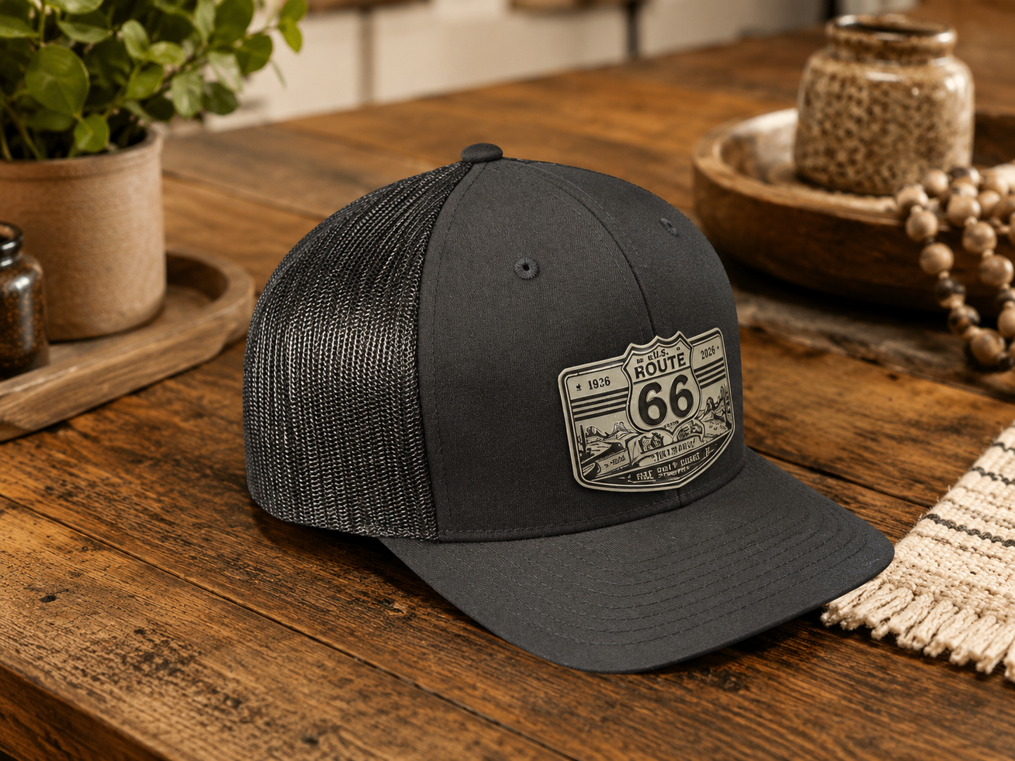 Route 66 100 Years Anniversary Holographic Patch Trucker Hat