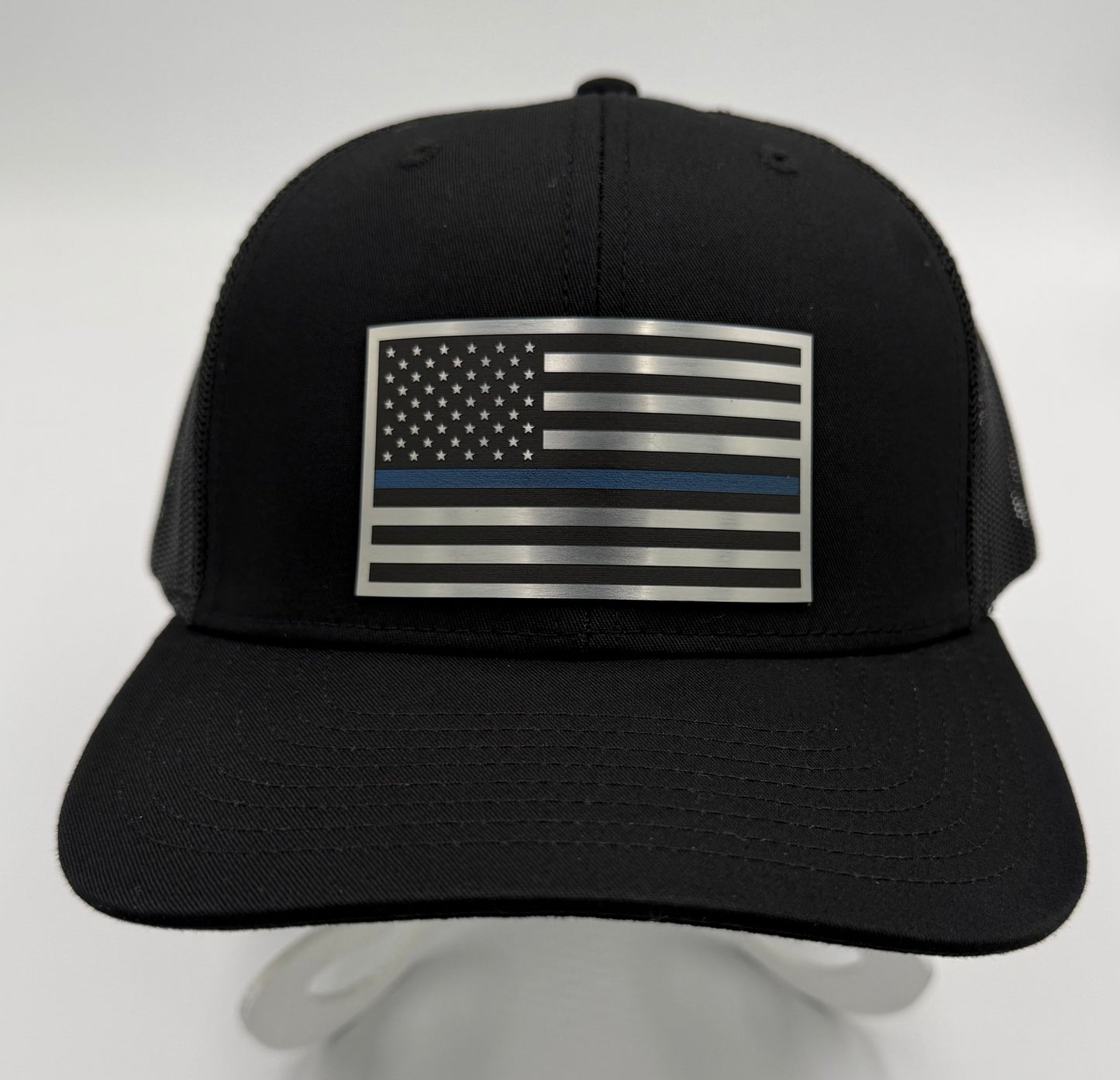 Thin Blue Line American Flag Hat – Richardson Trucker Style