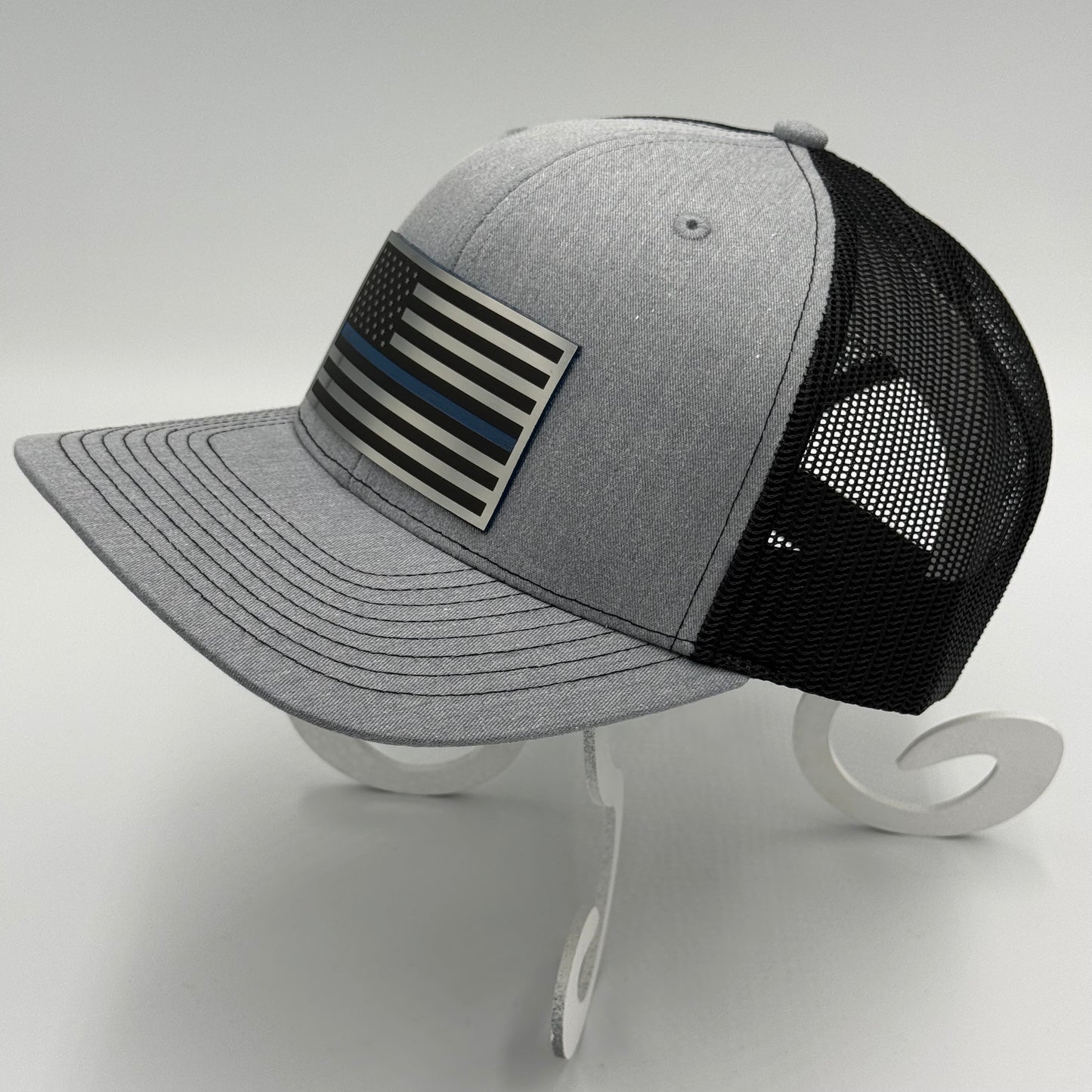 Thin Blue Line American Flag Hat – Richardson Trucker Style