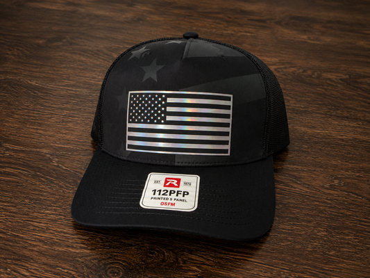 Holographic American Flag Trucker Hat