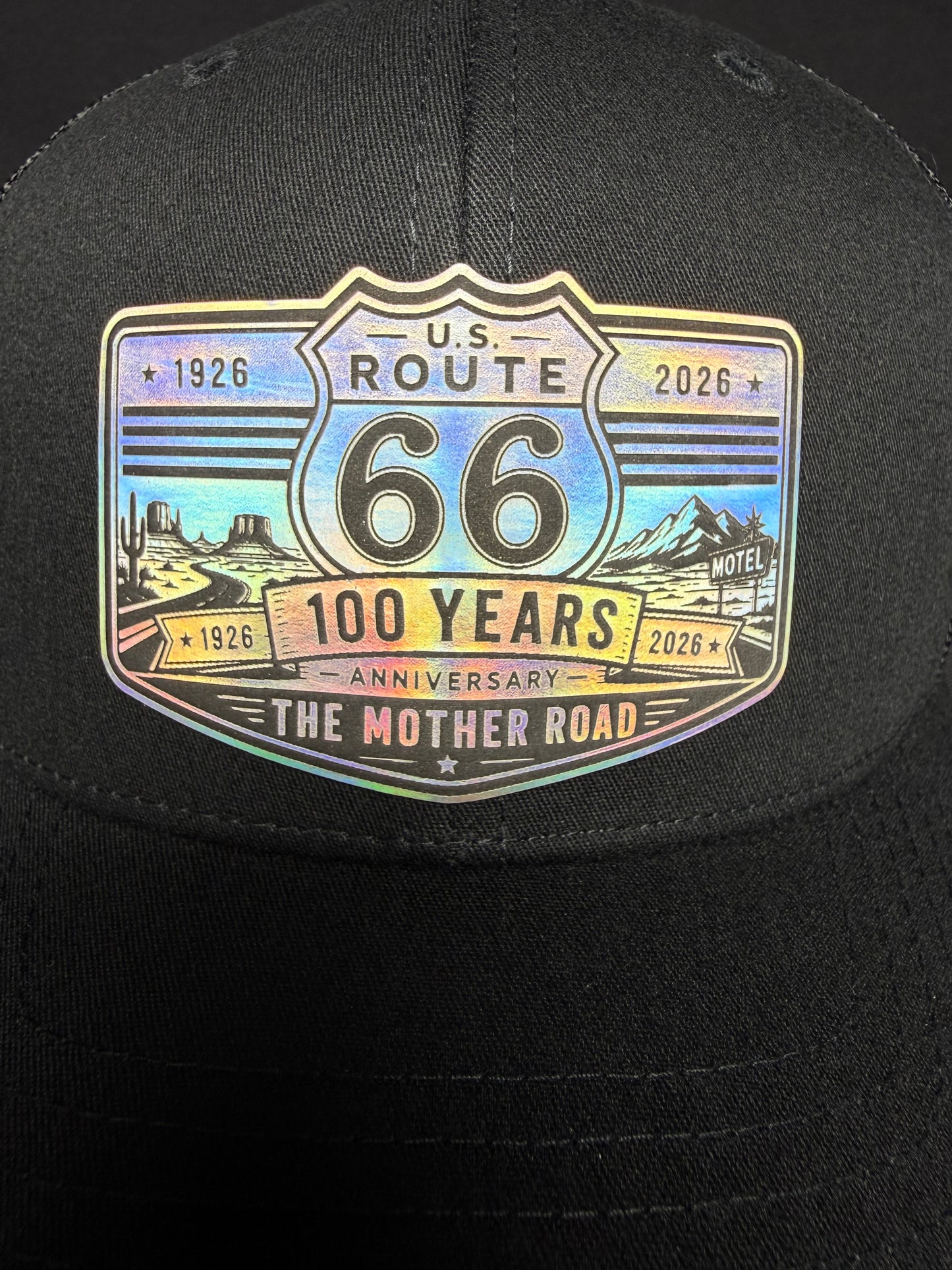 Route 66 100 Years Anniversary Holographic Patch Trucker Hat