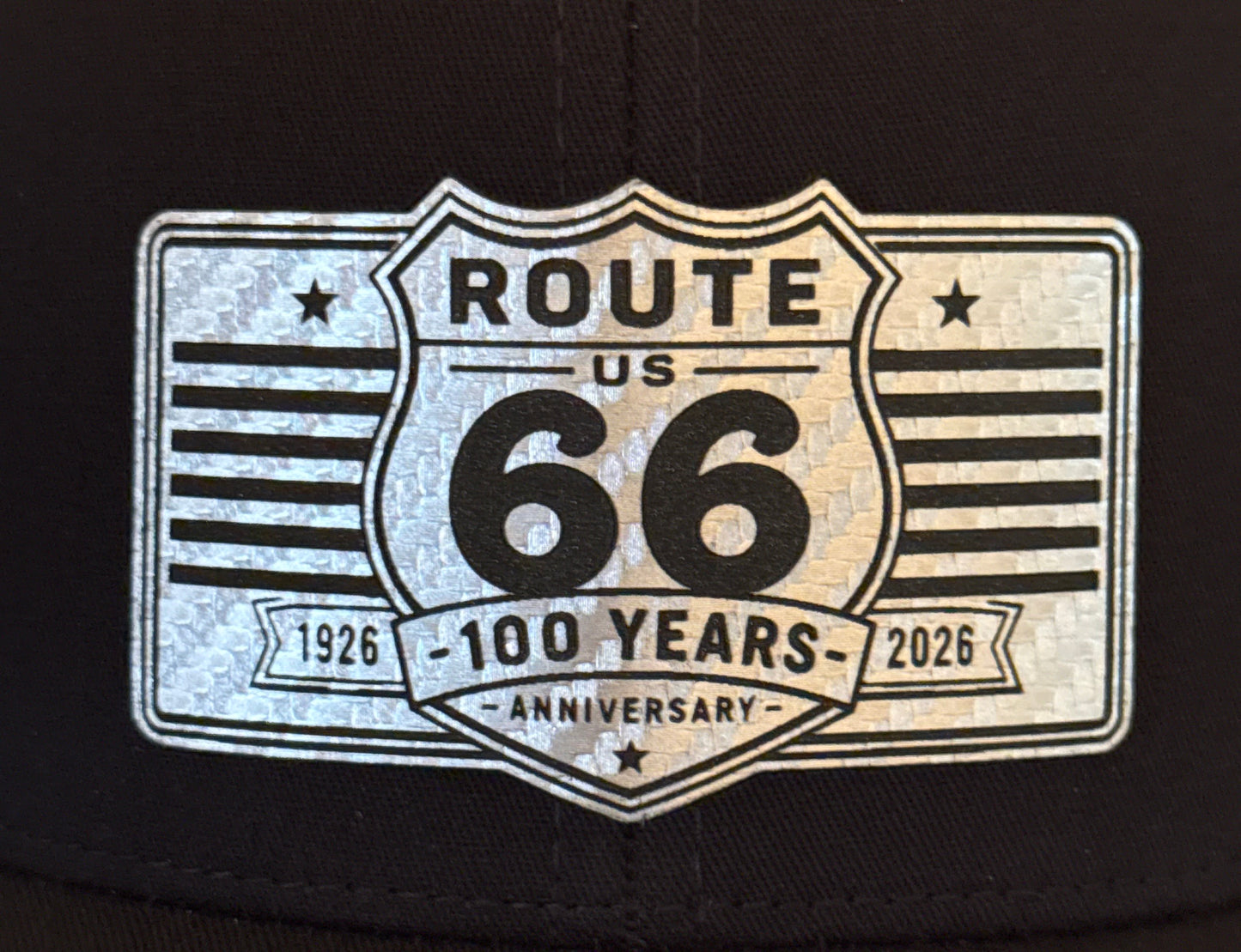 Route 66 100 Year Anniversary Leather Patch Trucker Hat